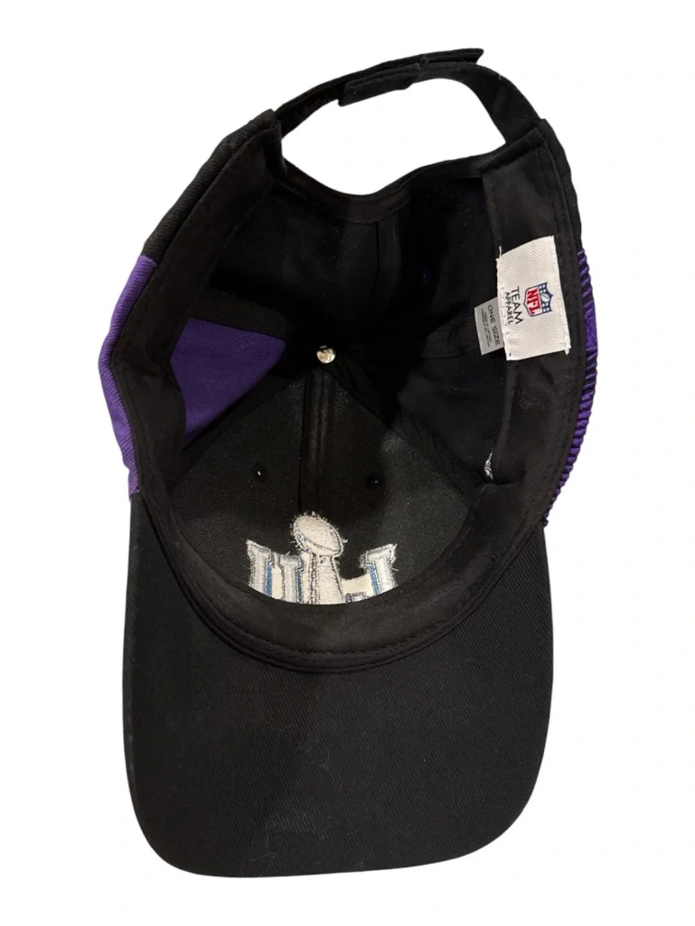 Super Bowl LII Hat Purple Black NFL Team‎ Apparel Adjustable Cap Eagles Patriots